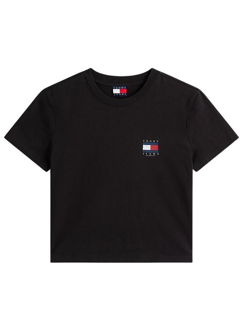 T-shirt nera in cotone Tommy Jeans | DW0DW21423BDS